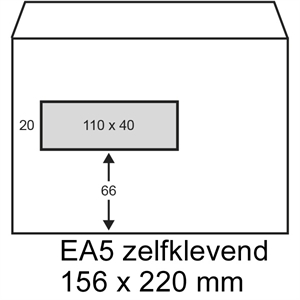 Raadhuis 202540 dienst envelop / zelfklevend / EA5 / venster links / 156mm x 220mm / 500 stuks