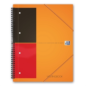 Oxford International Meetingbook / A4+ / gelinieerd / oranje / 4-gaats / 80 vel