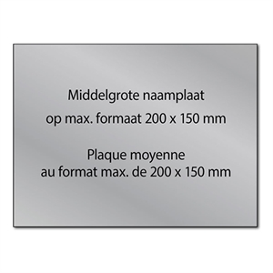 Posthumus gegraveerde naamplaat / aluminium / zelfklevend / 200 x 150 mm