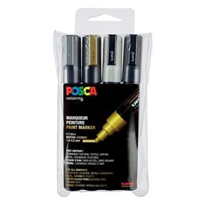 POSCA PC-5M verfmarkerset metallic / 1,8 - 2,5 mm / rond / 4 stuks