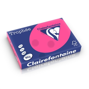 Clairefontaine papier / fluo roze / A3 / 80 gr. / 500 vel