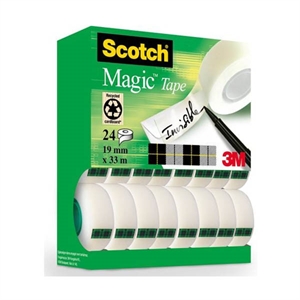 3M Scotch Magic plakband / transparant / 19 mm x 33 m / 24 rollen