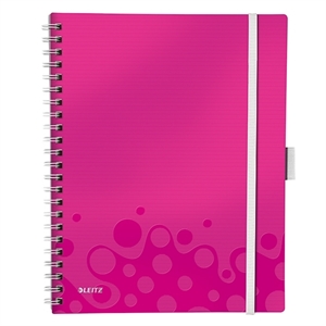 Leitz spiraalblok 4645 Wow Be Mobile Book / A4 / geruit / roze metallic / 80gr. / 80 vel