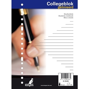 Kangaro schrijfblok K-5545 / A5 / gelinieerd / 17-gaats / 60 gr. / 80 vel