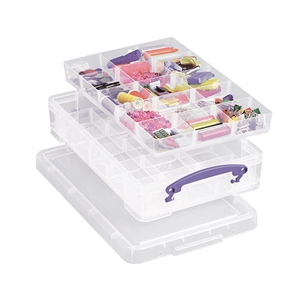 Really Useful Box opbergdoos | met 2 dividers / polypropyleen / transparant / 4 liter