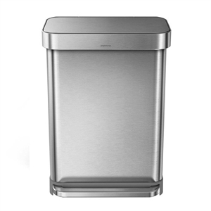 Simplehuman pedaalemmer / met zakkenhouder / Code Q / zilver / 55 liter