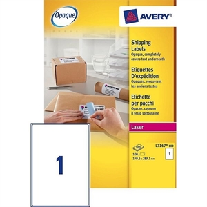 Avery Zweckform L7167-100 verzendetiketten / wit / zelfklevend / 199,6 mm x 289,1 mm / 100 etiketten