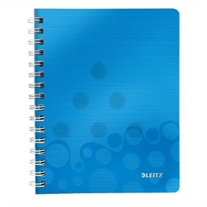 Leitz collegeblok 4641 WOW / A5  geruit / blauw metallic / 80gr. / 80 vel