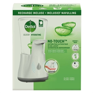 Dettol No-Touch Zeepdispenser met navulling / Aloe Vera / Zilver / 250 ml