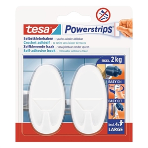 Tesa 58013-00049-20 haak / zelfklevend / wit / tot 2 kg (per haak) / 2 stuks
