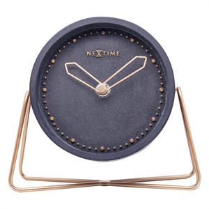 NeXtime NE-5204ZW tafelklok / polyresin / zwart / 17.5 x 15.5 x 5 cm