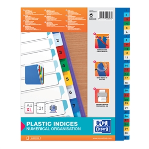 Oxford A4 index XL / plastic / 1-31 / 11-gaats