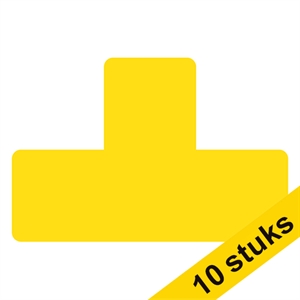 Djois zelfklevend vloermarkeringssymbool / T-vorm / geel / 10 stuks