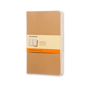 Moleskine large schrift / gelinieerd / kraft / 80 vel / 3 stuks