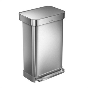 Simplehuman pedaalemmer / met zakkenhouder / Code M / zilver / 45 liter