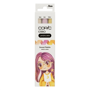 Copic Ciao Layer & Mix markerset / Sunset Palette / penseel / beitel / 3 stuks