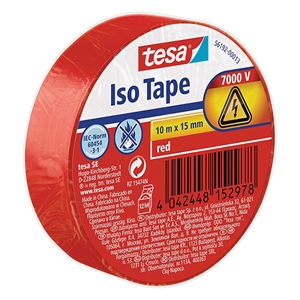 Tesa 56192-00013-22 isolatietape / rood / 15 mm x 10 m