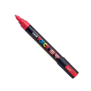 POSCA PC-5M verfmarker / neon rood / ronde punt / 1,8 - 2,5 mm