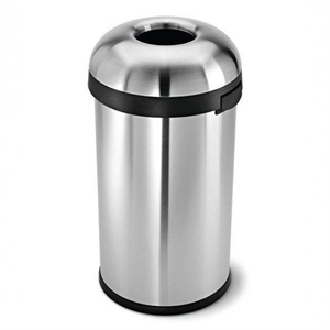 Simplehuman open afvalbak / Code P / zilver / 60 liter