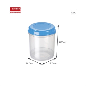 Sunware Club Cuisine voorraadbus / transparant/blauw / 1,25 liter
