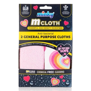 Minky All You Need Is Love schoonmaakdoek / Triple Action / Anti-Bacterieel / 2 stuks