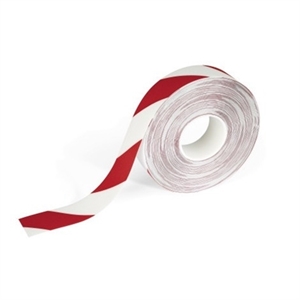 Durable Duraline vloermarkeringstape / zelfklevend / rood/wit / 30 meter