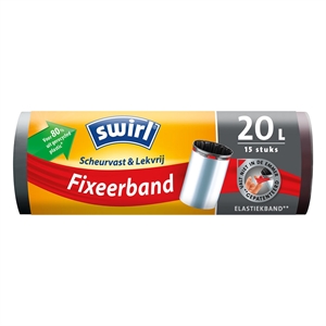 Swirl vuilniszakken / met fixeerband / 20 liter / 15 stuks