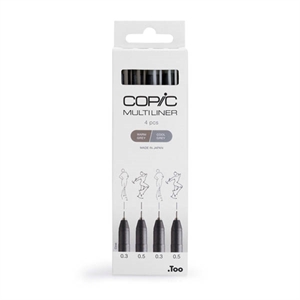 Copic Multiliner finelinerset / meerkleurig / 0,3 - 0,5 mm / 4 stuks