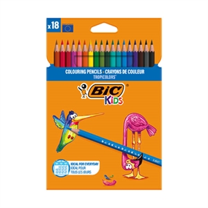 BIC Kids Tropicolors kleurpotloden / in etui / 18 stuks