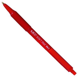 BIC Soft Feel balpen / rood / clic grip / 12 stuks