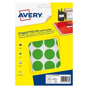 Avery Zweckform PET30V markeringspunten / 30 mm / groen / 240 etiketten
