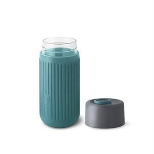 Black+Blum reisbeker / glas / 340 ml / grijs/blauw