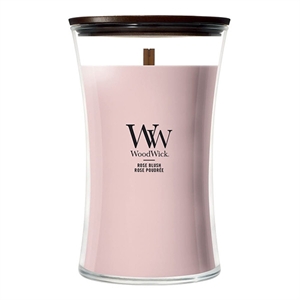 Woodwick Large Hourglass geurkaars / Rose Blush / 610 gram