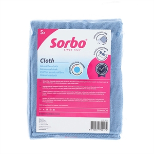 Sorbo Professionele Microvezeldoek / Blauw / 5 stuks