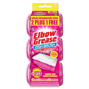 Elbow Grease Pink Dish Brush navulling / 3 stuks