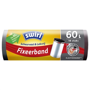 Swirl vuilniszakken met fixeerband / voor pedaalemmers / 60 liter / 10 stuks