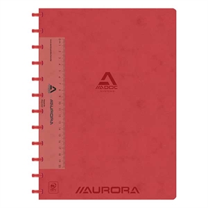 Aurora 6845.742R Adoc schrift met liniaal / A4 / geruit / 90 gr. / 72 vel / rood