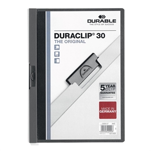 Durable 220057 Duraclip klemmap / A4 / antraciet / tot 30 pagina’s