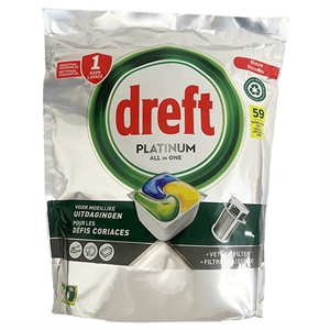 Dreft All-in-One Platinum Vaatwastabletten / Lemon / 59 tabs