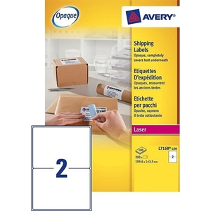 Avery Zweckform L7168-100 verzendetiketten / wit / zelfklevend / 199,6 mm x 143,5 mm / 200 etiketten