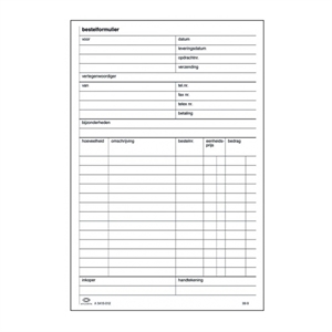 Atlanta bestelformulier / A5 staand / 50 vel