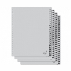 Kangaro G4100CM A4 index / plastic / 1-100 / 23-gaats