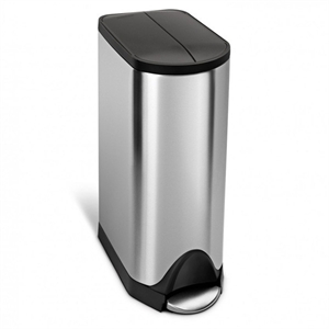 Simplehuman open afvalbak / Code H / zilver/zwart / 30 liter