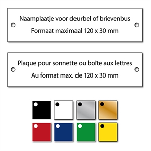 Posthumus gegraveerde naamplaat / kunststof / met schroeven / 120 x 30 mm