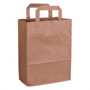 Papieren draagtas | bruin | 220 x 280 x 100 mm | 250 stuks
