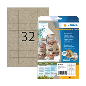 Herma 10752 gerecyclede universele etiketten / A4 / 48,3 x 33,8 mm / natuurlijk bruin / 640 etiketten