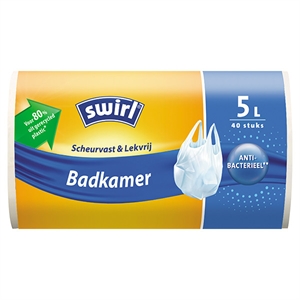 Swirl vuilniszakken met handvatten / voor badkamer / 5 liter / 40 stuks