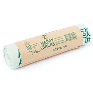 Happy Sacks vuilniszakken / Composteerbaar / 30 liter / 10 stuks
