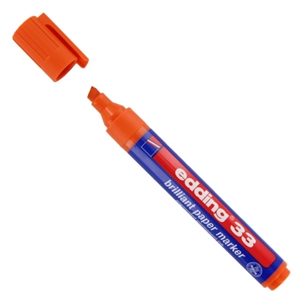 Edding 33 brilliant paper marker / oranje / beitelvormige punt / 1-5 mm