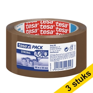 Tesa Pack Strong verpakkingstape / bruin / 50 mm x 66 m / 3 rollen